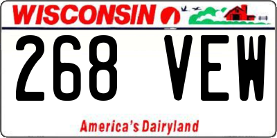 WI license plate 268VEW