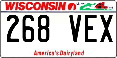 WI license plate 268VEX
