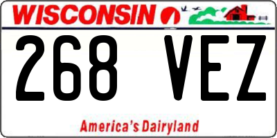 WI license plate 268VEZ