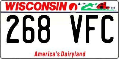 WI license plate 268VFC