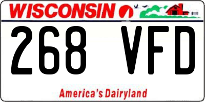 WI license plate 268VFD