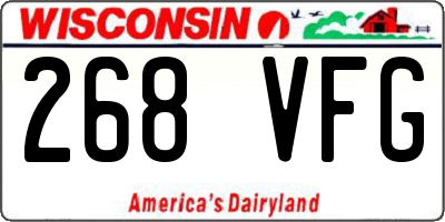 WI license plate 268VFG