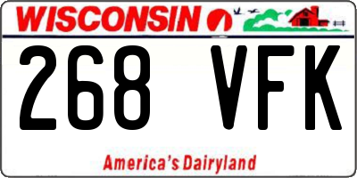 WI license plate 268VFK