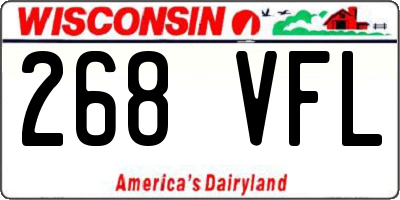 WI license plate 268VFL