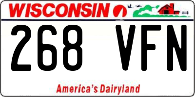 WI license plate 268VFN