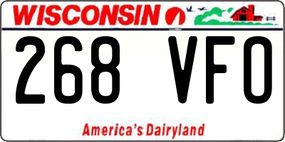 WI license plate 268VFO