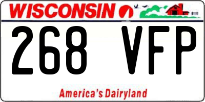 WI license plate 268VFP