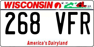 WI license plate 268VFR