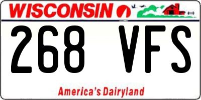 WI license plate 268VFS