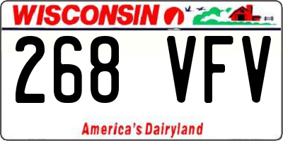 WI license plate 268VFV