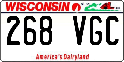 WI license plate 268VGC