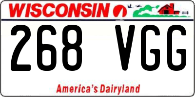 WI license plate 268VGG