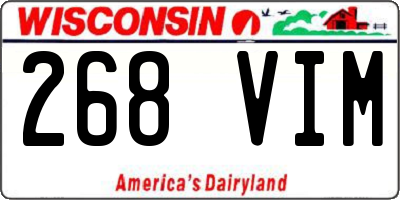 WI license plate 268VIM