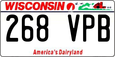 WI license plate 268VPB