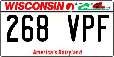 WI license plate 268VPF