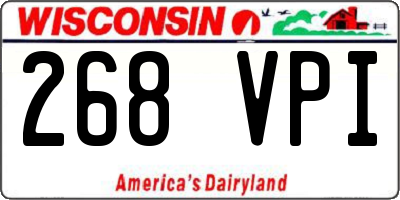 WI license plate 268VPI