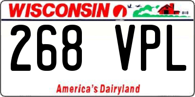WI license plate 268VPL