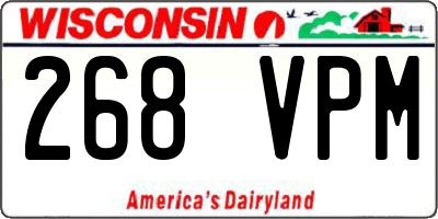 WI license plate 268VPM