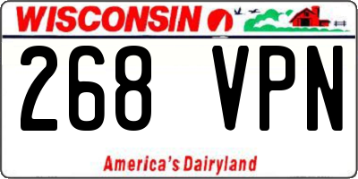 WI license plate 268VPN