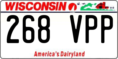 WI license plate 268VPP