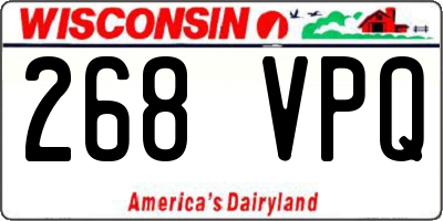 WI license plate 268VPQ