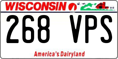 WI license plate 268VPS