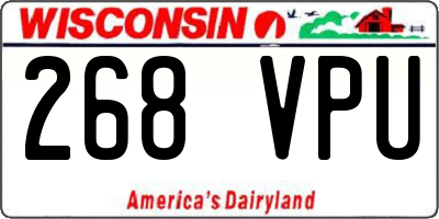 WI license plate 268VPU