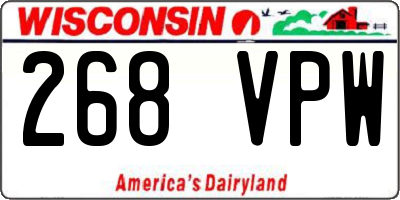 WI license plate 268VPW
