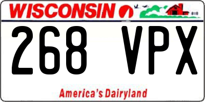 WI license plate 268VPX