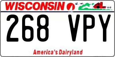 WI license plate 268VPY