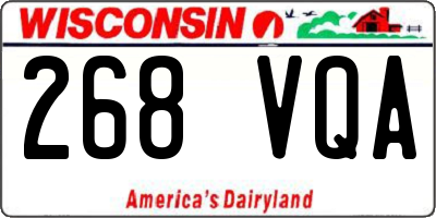 WI license plate 268VQA