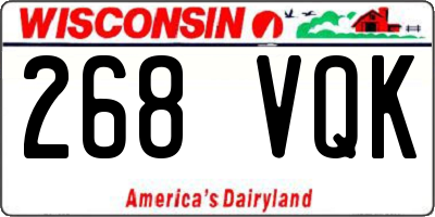 WI license plate 268VQK