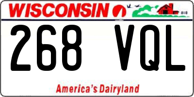 WI license plate 268VQL
