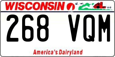 WI license plate 268VQM