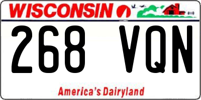 WI license plate 268VQN