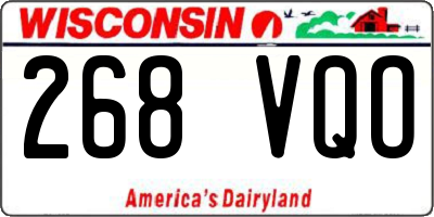 WI license plate 268VQO