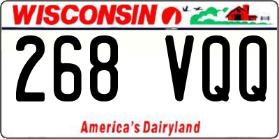 WI license plate 268VQQ