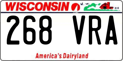 WI license plate 268VRA
