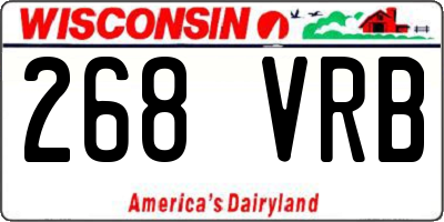 WI license plate 268VRB