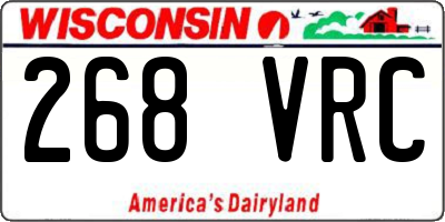 WI license plate 268VRC
