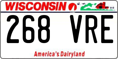 WI license plate 268VRE