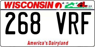 WI license plate 268VRF