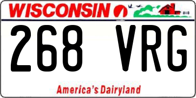 WI license plate 268VRG