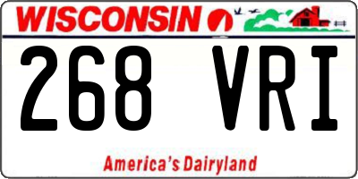 WI license plate 268VRI
