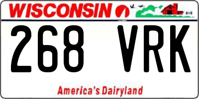 WI license plate 268VRK