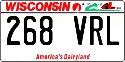 WI license plate 268VRL