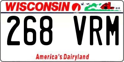 WI license plate 268VRM