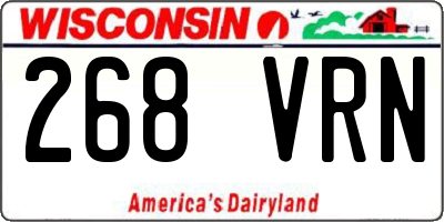 WI license plate 268VRN