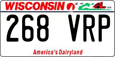 WI license plate 268VRP