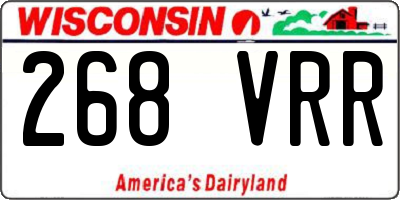 WI license plate 268VRR